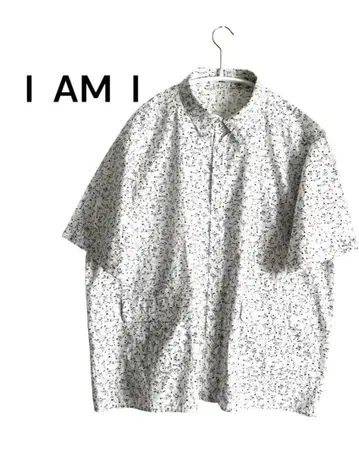 I AM I 반팔 체조 프린트 셔츠 포켓 부착 한정품