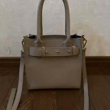 이탈리아제 베이지 가죽 핸드백 소가죽 2WAY