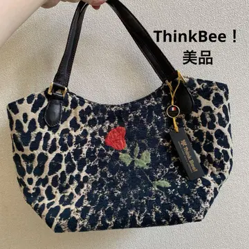 [새상품급] Think Bee! 핸드백 장미 한 송이 애니멀 무늬