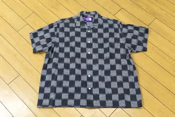 THE NORTH FACE 퍼플 라벨 반팔 체크 셔츠 그레이/블랙