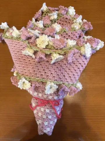 손뜨개 꽃다발 담요