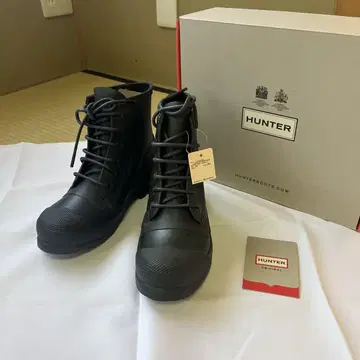 HUNTER 헌터 러버 레이스업 슈즈 네이비 레인부츠
