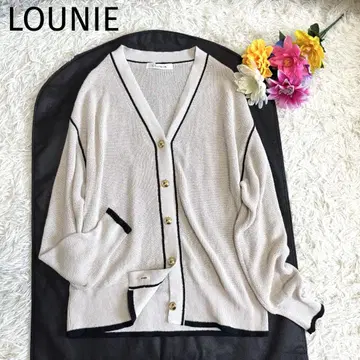 LOUNIE 골드 버튼 가디건 화지 혼방 얇은 소재 아이보리 프리 사이즈