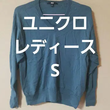 유니클로 UNIQLO 그린 V넥 니트 S 사이즈 여성용 상의