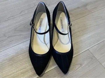 블랙 앵클 스트랩 펌프스 23.5cm