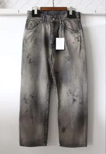 ANCELLM AGING BLACK DENIM STRAIGHT 5P