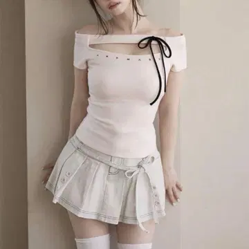ANDMARY Dada ribbon tops pink beige