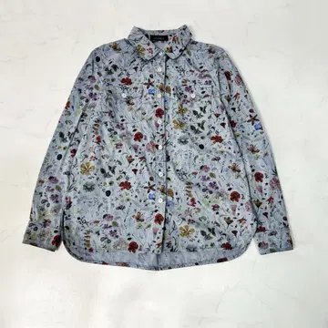 Leilian 레리안 꽃무늬 코튼 블라우스 긴팔 셔츠 M