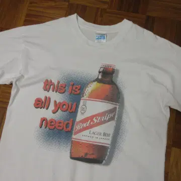 90년대 Red Stripe 레드 스트라이프 티셔츠 싱글 스티치