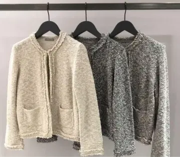 theory luxe 그레이 트위드 자켓 가디건