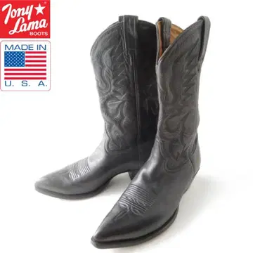 USA Tony Lama 웨스턴 부츠 올 블랙 27cm 블랙