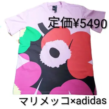 [새상품급] adidas x 마리메꼬 콜라보 그래픽 티셔츠 핑크 L