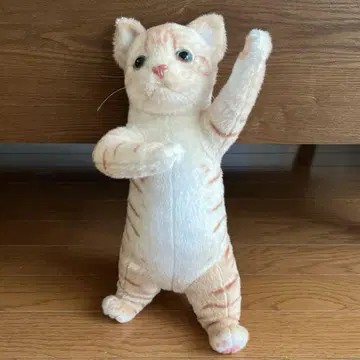 서 있는 고양이 봉제 인형 리얼 고양이 35cm