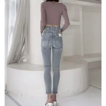 GYDA 백 크로스 스키니 데님 팬츠 하이웨스트 XS