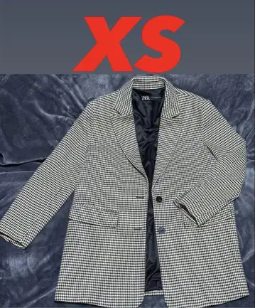 [새상품급] ZARA 하운드투스 체크 테일러드 자켓 코트 XS