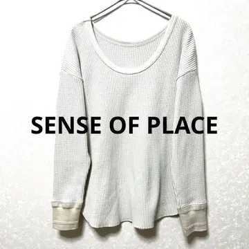 SENSE OF PLACE 와플 편 라이트 베이지 티셔츠 24A468