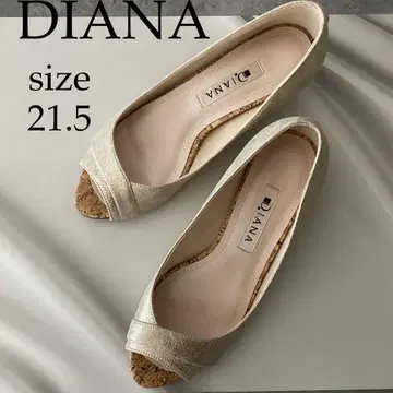 새상품급 DIANA 골드 오픈토 펌프스 21.5