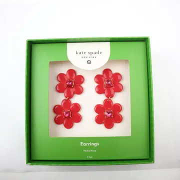 kate spade 꽃 모양 귀걸이 레드 플라워 귀걸이 핑크 타겟