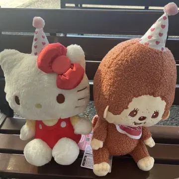 몬치치 x 헬로키티 BIG 봉제 인형 전2종 세트