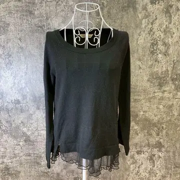 TORRAZZO DONNA 트라쪼돈나 니트 프릴 긴팔 블랙