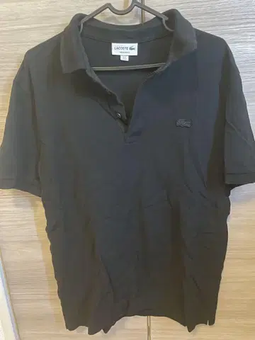 LACOSTE 블랙 피케 셔츠 US M