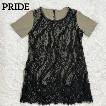 프라이드 PRIDE 상의 컷소 티셔츠 레이스 메쉬