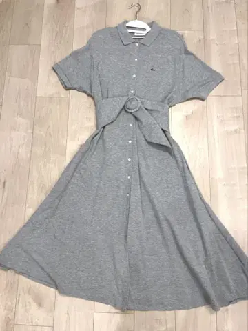 LACOSTE 그레이 반팔 셔츠 원피스 38