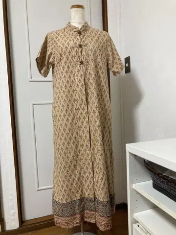 인도#바글루 염색 반팔 롱 원피스 M 사이즈 새상품