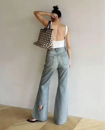 SeaRoomlynn Heart 슬림 플레어 에이징 블루 25인치