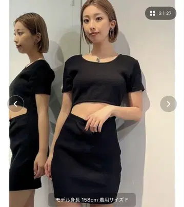 GYDA 2WAY 디자인 반팔 원피스 블랙