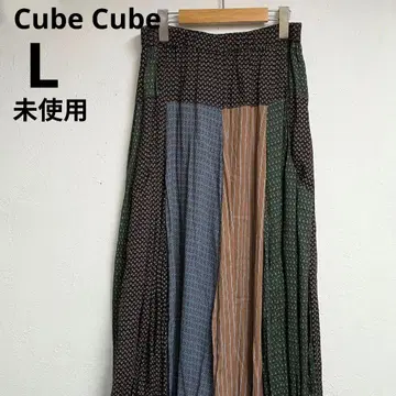 미사용 Cube 센소유니코 38 롱 스커트 패치워크