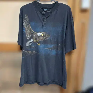 AJ Sportswear 이글 프린트 티셔츠 XL USA 제작 블랙