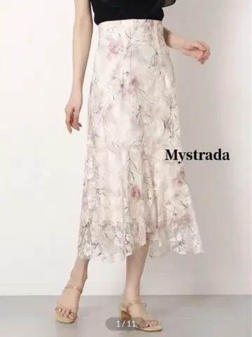 Mystrada 마이스트라다 보카시 플라워 레이스 프린트 스커트