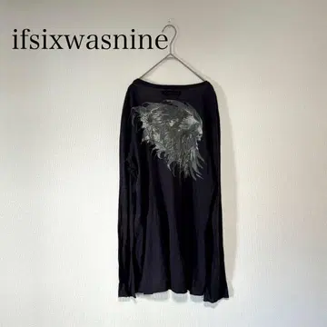 ifsixwasnine 7부 소매 티셔츠 블랙 해골 LSC hyde