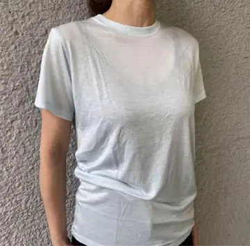 베이스레인지 뱀부 T셔츠 아이스 블루 xs