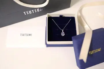 TSUTSUMI K10 화이트 골드 탄자나이트 쁘띠 목걸이