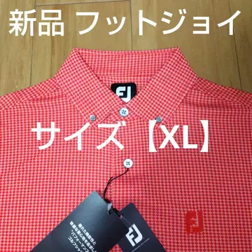 FootJoy 남성용 [ XL ] 스칼렛/오렌지 체크 무늬 셔츠 새상품