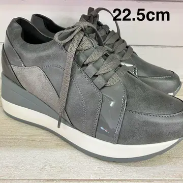43MARIKA 그레이 웨지솔 스니커즈 4E 22.5cm