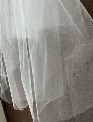 화이트 라메 믹스 웨딩 베일