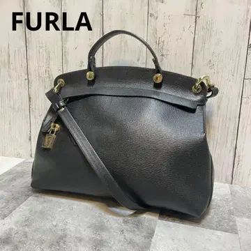 FURLA 훌라 핸드백 2way 커팅 패드락 블랙