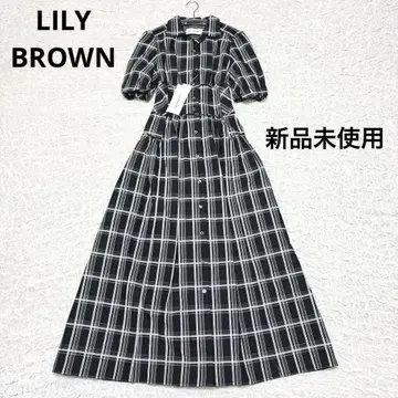 미사용 새상품 LILY BROWN 릴리 브라운 체크 셔츠 원피스 반팔