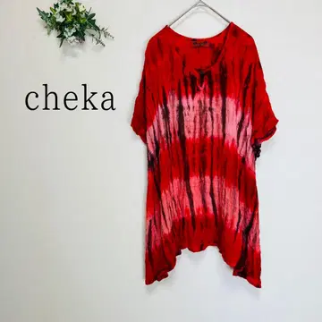 cheka 타이다이 티셔츠 빅 사이즈 넉넉한 핏 인도산 에스닉 패턴