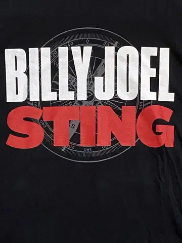 BILLY JOEL x STING LIVE 티셔츠 블랙 M 사이즈 초레어