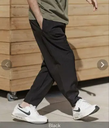 CAMBIO 섀도우 스트라이프 이지 팬츠 블랙