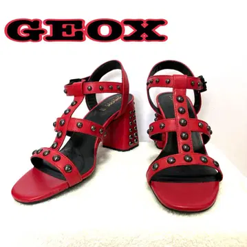 [컨디션 최상] GEOX 스터드 레드 샌들 23.5cm 레어템