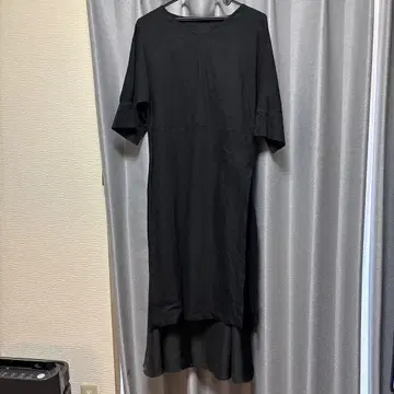 milaowen 린넨 롱 원피스 블랙