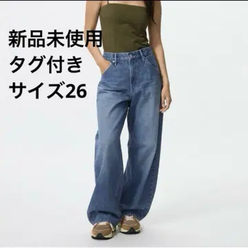 [새 상품] 유니클로 UNIQLO 배기 커브 진 26