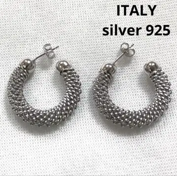 2 ITALY vintage 90년대 스털링 실버 925 후프 귀걸이