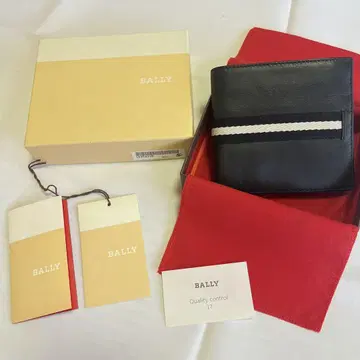 BALLY 접이식 지갑 블랙 스트라이프 디자인 미사용 새상품 보관품 발리