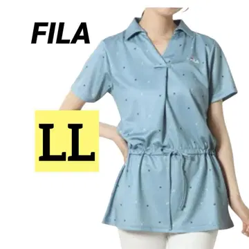 휠라 FILA 반팔 골프웨어 튜닉 블루 그레이 여성용